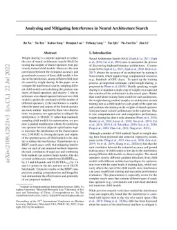 Analyzing and Mitigating Interference in Neural Architecture Search