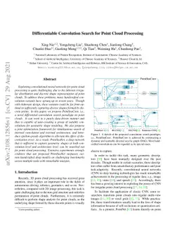 Differentiable Convolution Search for Point Cloud Processing