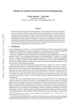 Mischievous Nominal Constructions in Universal Dependencies