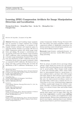 Learning JPEG Compression Artifacts for Image Manipulation Detection and
  Localization