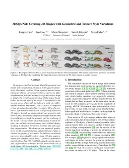 3DStyleNet: Creating 3D Shapes with Geometric and Texture Style
  Variations