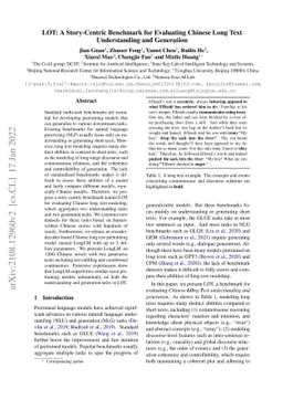 LOT: A Story-Centric Benchmark for Evaluating Chinese Long Text
  Understanding and Generation