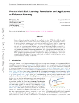 Private Multi-Task Learning: Formulation and Applications to Federated
  Learning