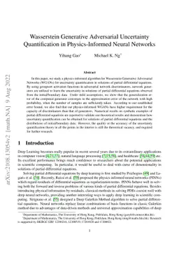 Wasserstein Generative Adversarial Uncertainty Quantification in
  Physics-Informed Neural Networks