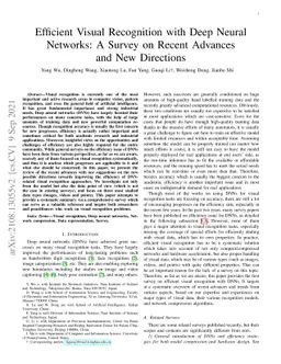 Efficient Visual Recognition with Deep Neural Networks: A Survey on
  Recent Advances and New Directions