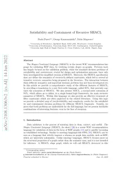 Satisfiability and Containment of Recursive SHACL