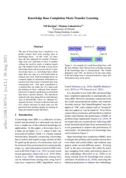 Knowledge Base Completion Meets Transfer Learning