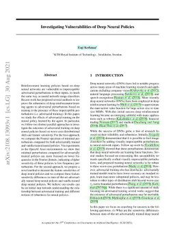 Investigating Vulnerabilities of Deep Neural Policies