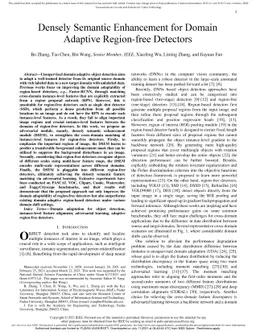 Densely Semantic Enhancement for Domain Adaptive Region-free Detectors