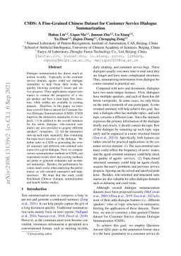 CSDS: A Fine-Grained Chinese Dataset for Customer Service Dialogue
  Summarization