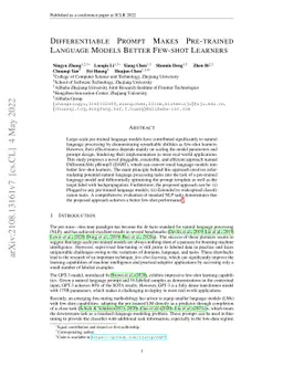 Differentiable Prompt Makes Pre-trained Language Models Better Few-shot
  Learners