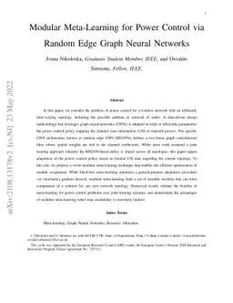 Modular Meta-Learning for Power Control via Random Edge Graph Neural
  Networks