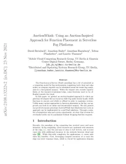 AuctionWhisk: Using an Auction-Inspired Approach for Function Placement
  in Serverless Fog Platforms