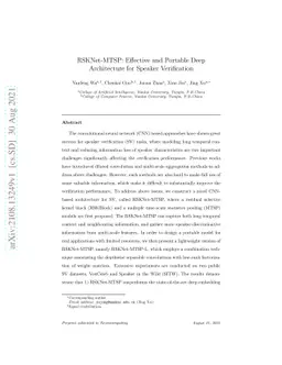RSKNet-MTSP: Effective and Portable Deep Architecture for Speaker
  Verification