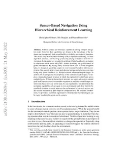 Sensor-Based Navigation Using Hierarchical Reinforcement Learning
