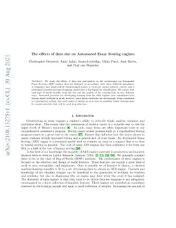The effects of data size on Automated Essay Scoring engines