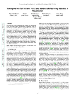Making the Invisible Visible: Risks and Benefits of Disclosing Metadata
  in Visualization