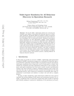 Multi-Agent Simulation for AI Behaviour Discovery in Operations Research