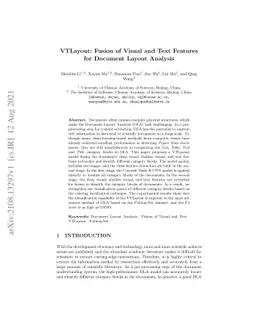 VTLayout: Fusion of Visual and Text Features for Document Layout
  Analysis