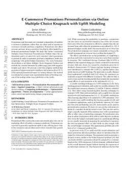 E-Commerce Promotions Personalization via Online Multiple-Choice
  Knapsack with Uplift Modeling