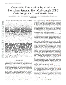 Overcoming Data Availability Attacks in Blockchain Systems: Short
  Code-Length LDPC Code Design for Coded Merkle Tree