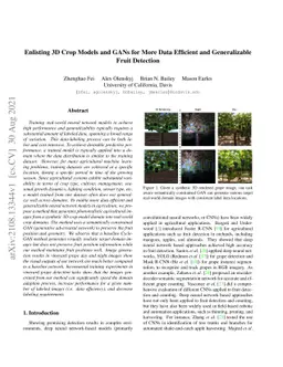 Enlisting 3D Crop Models and GANs for More Data Efficient and
  Generalizable Fruit Detection