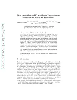 Representation and Processing of Instantaneous and Durative Temporal
  Phenomena