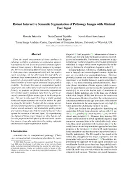 Robust Interactive Semantic Segmentation of Pathology Images with
  Minimal User Input