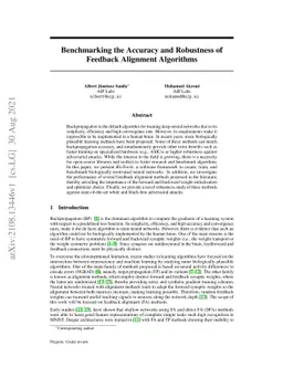 Benchmarking the Accuracy and Robustness of Feedback Alignment
  Algorithms