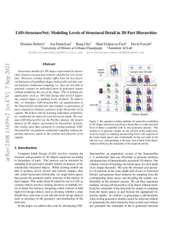 LSD-StructureNet: Modeling Levels of Structural Detail in 3D Part
  Hierarchies