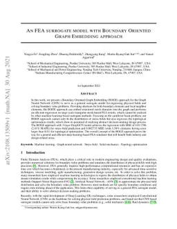 An FEA surrogate model with Boundary Oriented Graph Embedding approach