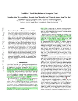 Dead Pixel Test Using Effective Receptive Field