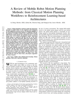 A review of mobile robot motion planning methods: from classical motion
  planning workflows to reinforcement learning-based architectures