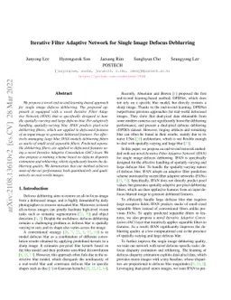 Iterative Filter Adaptive Network for Single Image Defocus Deblurring