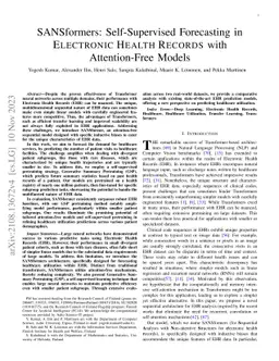SANSformers: Self-Supervised Forecasting in Electronic Health Records
  with Attention-Free Models
