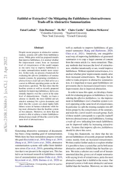 Faithful or Extractive? On Mitigating the Faithfulness-Abstractiveness
  Trade-off in Abstractive Summarization