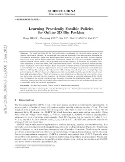 Learning Practically Feasible Policies for Online 3D Bin Packing