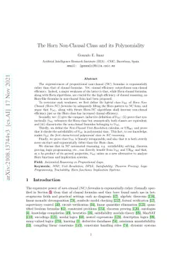 The Horn Non-Clausal Class and its Polynomiality
