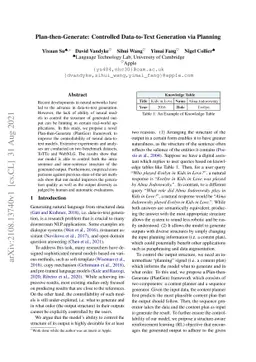 Plan-then-Generate: Controlled Data-to-Text Generation via Planning