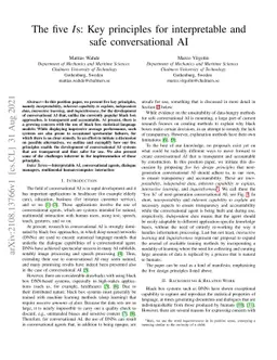 The five Is: Key principles for interpretable and safe conversational AI