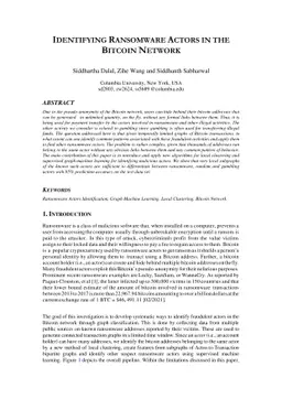 Identifying Ransomware Actors in the Bitcoin Network