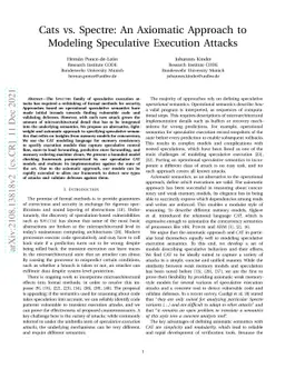 Cats vs. Spectre: An Axiomatic Approach to Modeling Speculative
  Execution Attacks