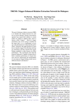 TREND: Trigger-Enhanced Relation-Extraction Network for Dialogues