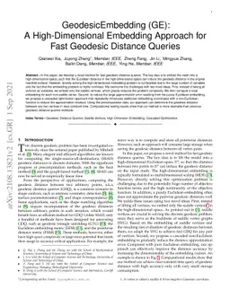 GeodesicEmbedding (GE): A High-Dimensional Embedding Approach for Fast
  Geodesic Distance Queries