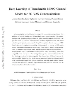 Deep Learning of Transferable MIMO Channel Modes for 6G V2X
  Communications