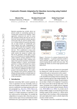 Contrastive Domain Adaptation for Question Answering using Limited Text
  Corpora