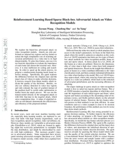 Reinforcement Learning Based Sparse Black-box Adversarial Attack on
  Video Recognition Models