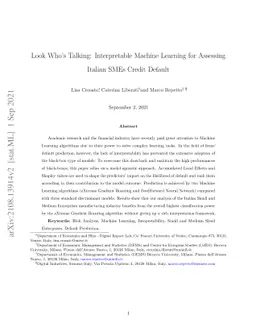 Look Who's Talking: Interpretable Machine Learning for Assessing Italian
  SMEs Credit Default
