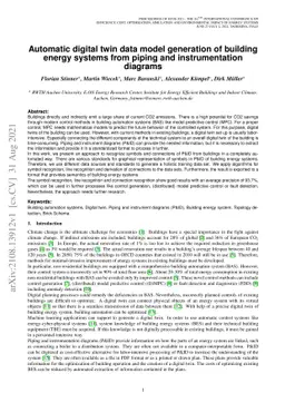 Automatic digital twin data model generation of building energy systems
  from piping and instrumentation diagrams