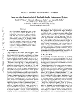 Incorporating Deception into CyberBattleSim for Autonomous Defense